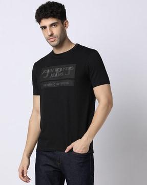 men logo print slim fit crew-neck t-shirt