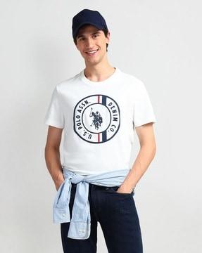 men logo print slim fit crew-neck t-shirt