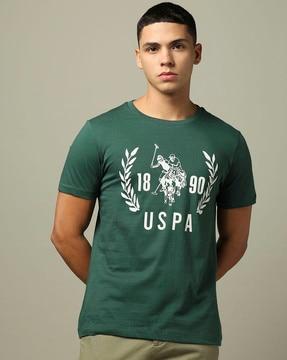 men logo print slim fit crew-neck t-shirt