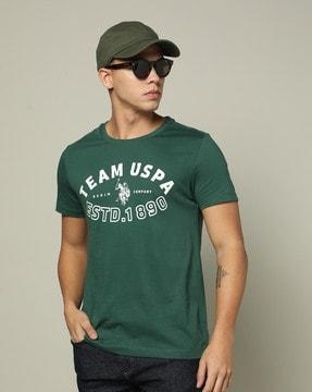 men logo print slim fit crew-neck t-shirt