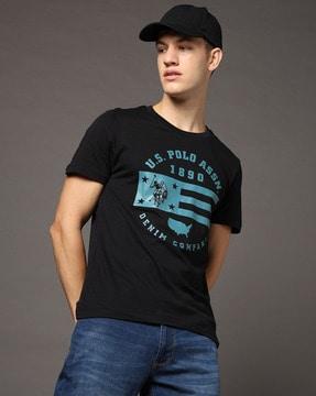 men logo print slim fit crew-neck t-shirt