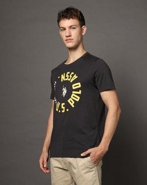 men logo print slim fit crew-neck t-shirt