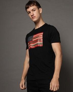 men logo print slim fit crew-neck t-shirt