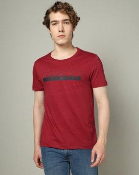 men logo print slim fit crew-neck t-shirt