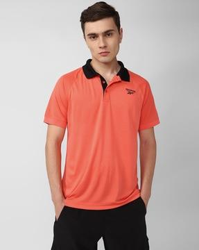 men logo print slim fit polo t-shirt