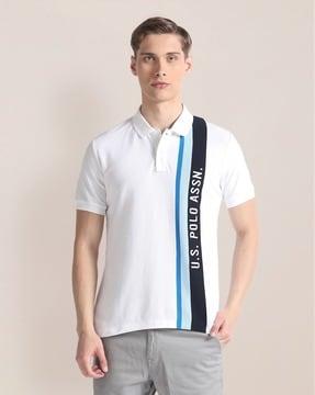 men logo print slim fit polo t-shirt