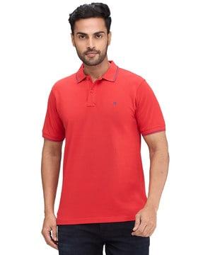 men logo print slim fit polo t-shirt