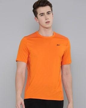 men logo print slim fit round-neck t-shirt