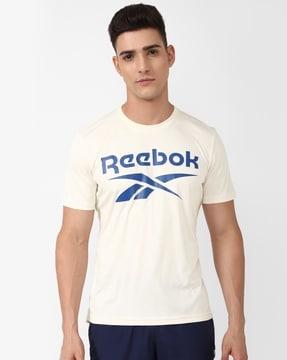 men logo print slim fit round-neck t-shirt