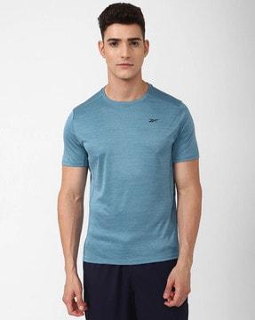 men logo print slim fit round-neck t-shirt