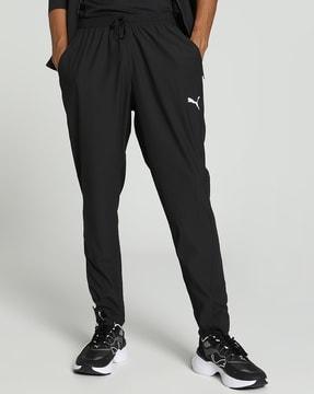 men logo print straight fit track pants