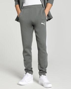 men logo print straight fit track pants