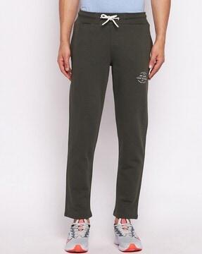 men logo print straight track pants