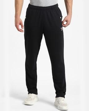 men logo print straight trackpants