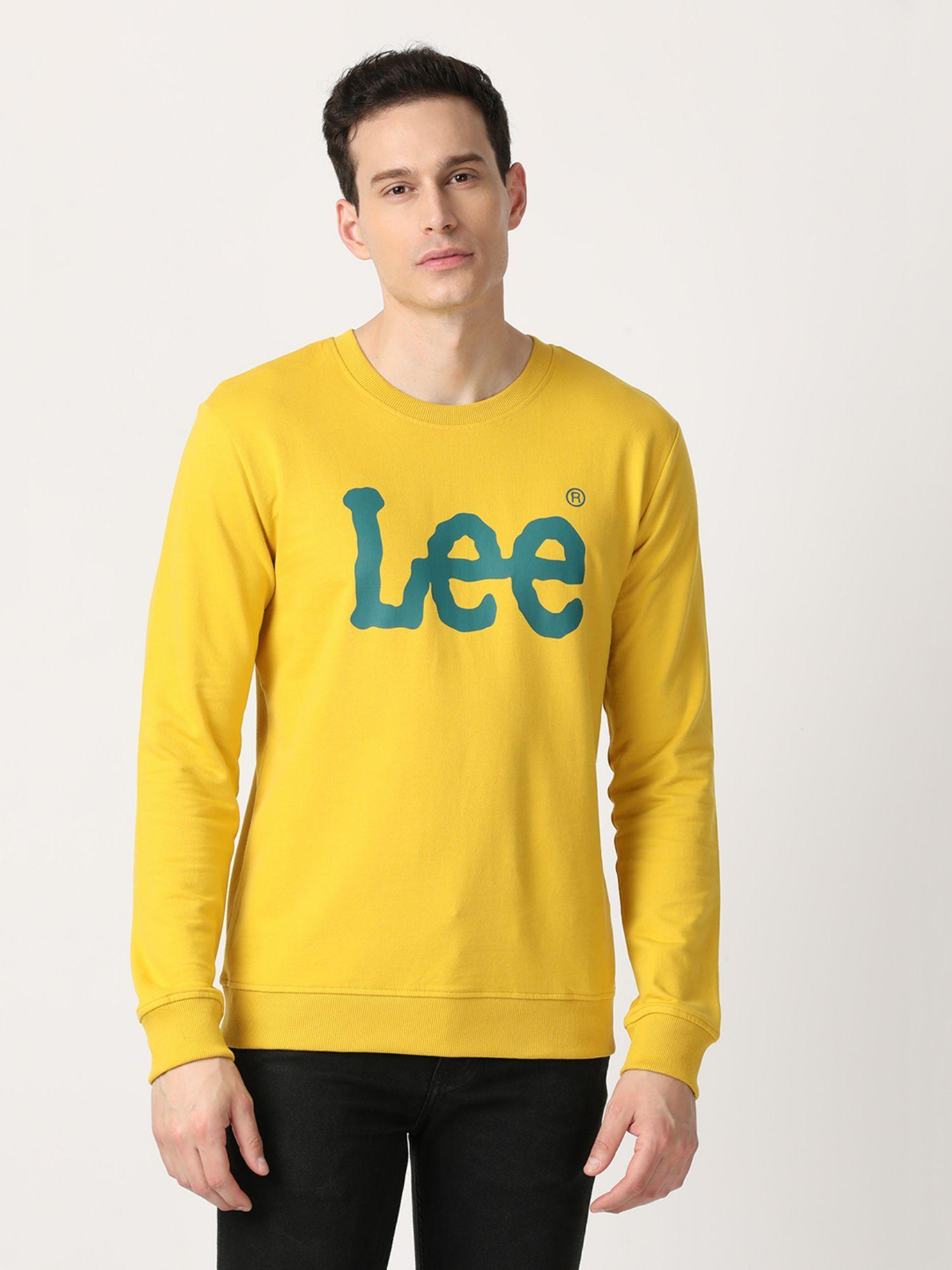 men logo yellow sweatshirt (slim)