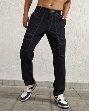 men loose fit cargo pants with insert pockets