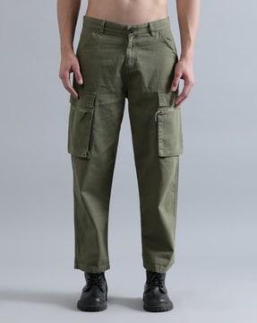 men loose fit cotton cargo pants