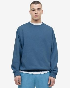 men loose fit crew-neck sweatshirt