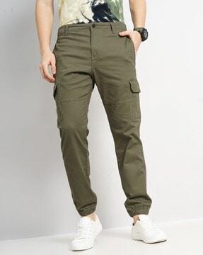 men loose fit flat-front cargo pants