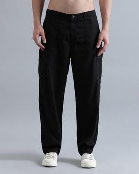 men loose fit flat-front cargo pants