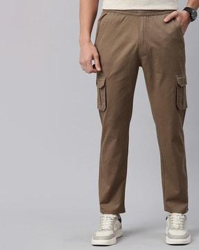 men loose fit flat-front cargo pants