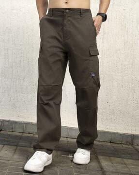 men loose fit flat-front cargo pants