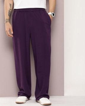 men loose fit mid-rise track pants