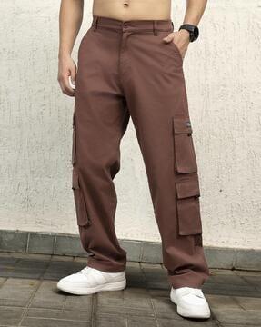 men loose flat front cargo pants