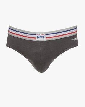 men low-rise briefs with logo waist