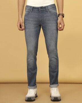 men low-rise slim jeans