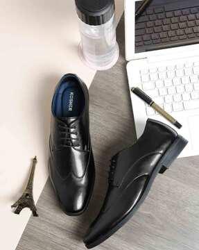 men low-top lace-up derby shoes