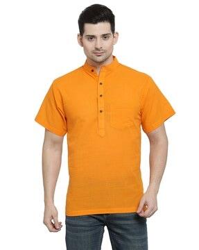 men mandarin-collar regular fit kurta