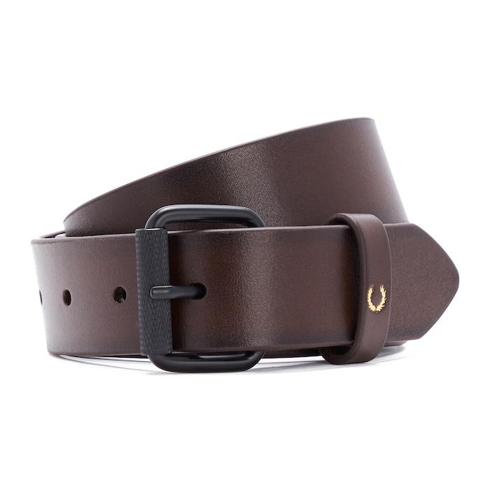 men maroon burnished leather belt