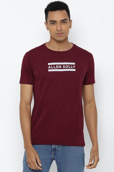 men maroon graphic print crew neck graphic t-shirts