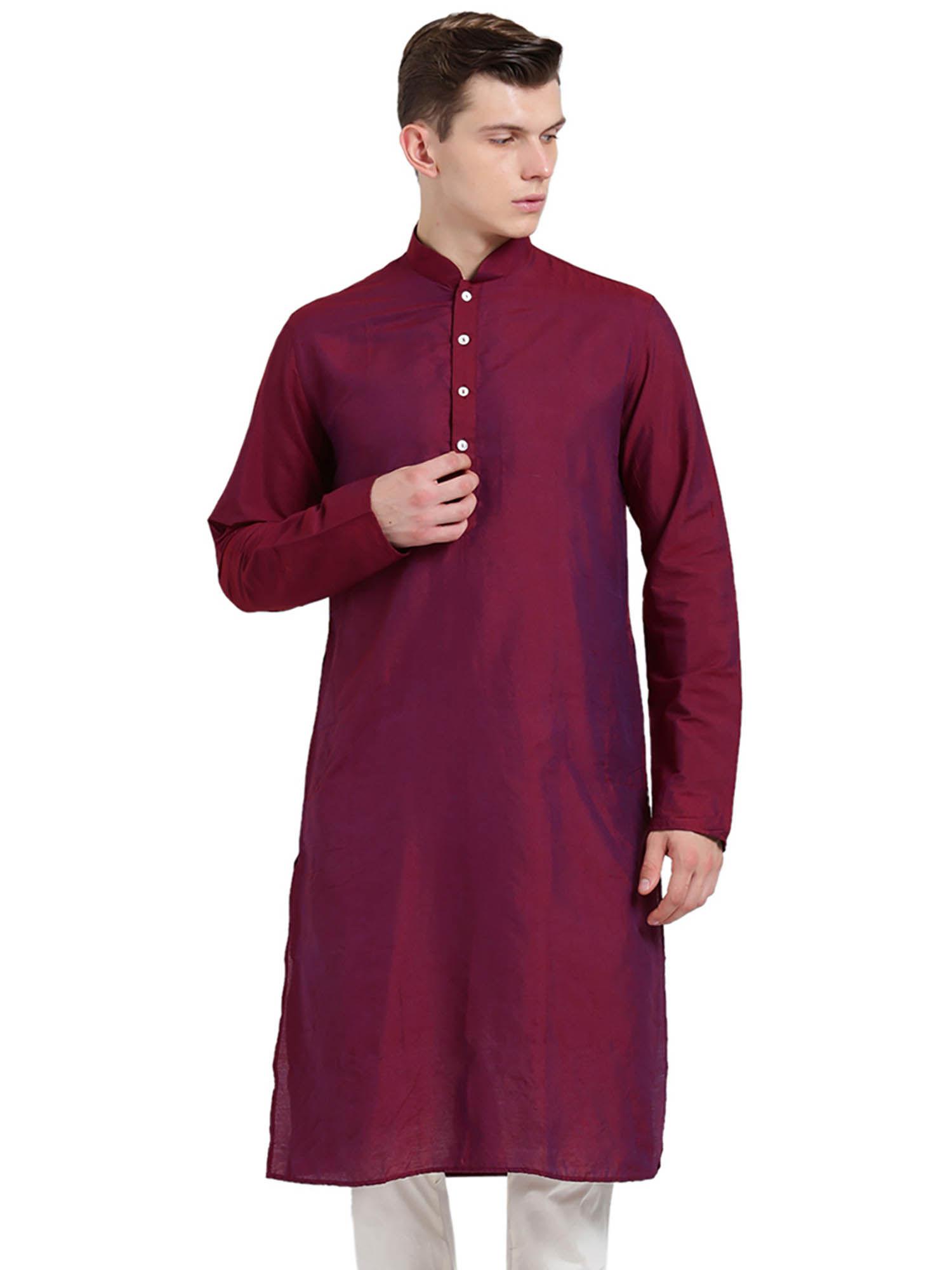 men maroon kurta