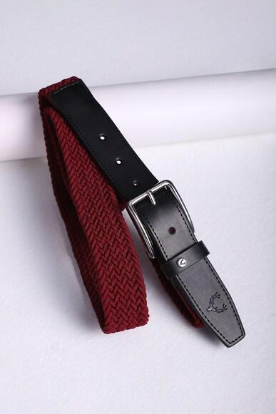 men maroon solid casual belt