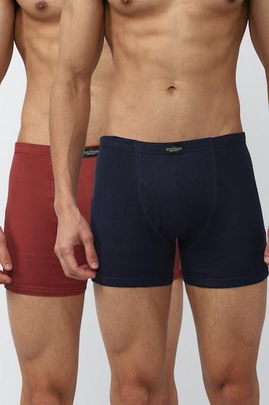 men maroon solid pack of two trunks