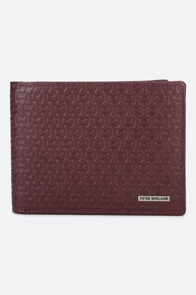 men maroon textured genuine leather wallet