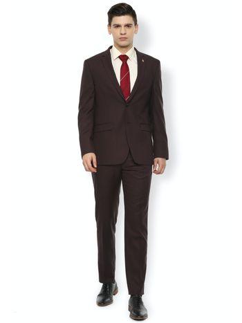 men maroon two piece suit (set of 2)
