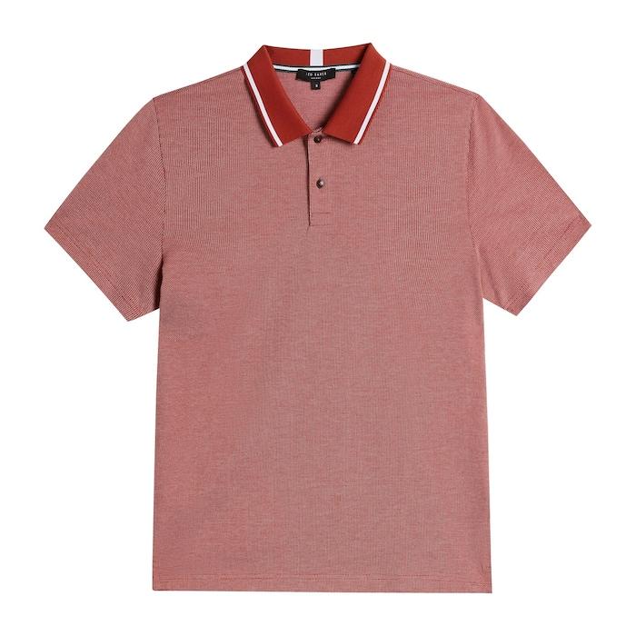 men marron mini jacquard polo