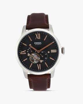 men me3061 analogue watch leather strap