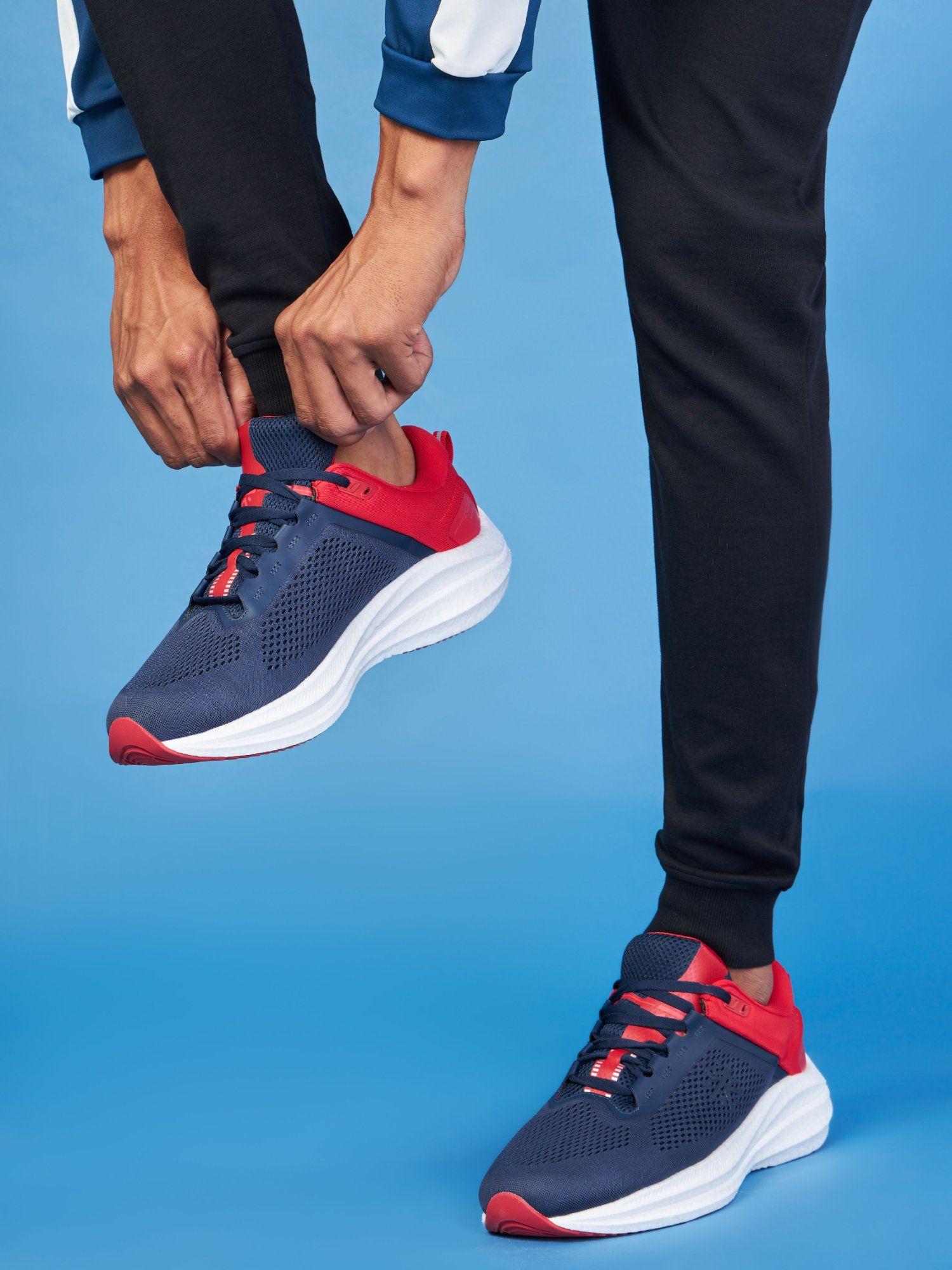 men mesh navy red versa pulse running shoes