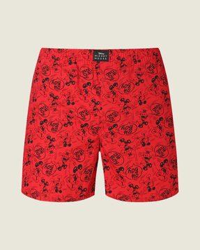 men micky mouse print shorts