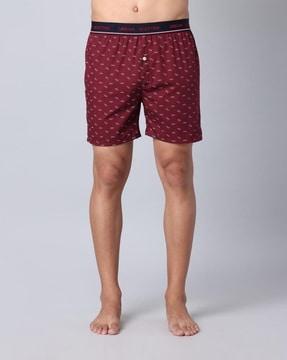 men micro print boxers with elasticated waist