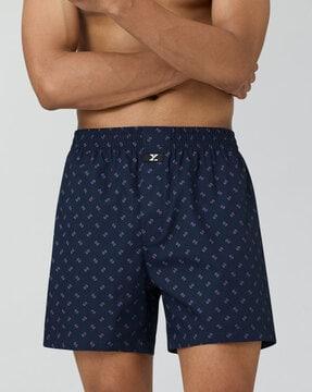 men micro print boxers with elasticated waistband