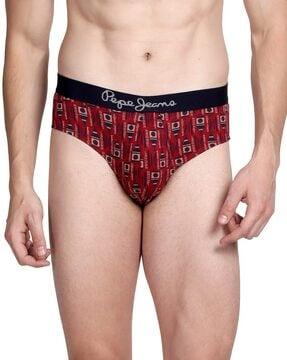 men micro print briefs