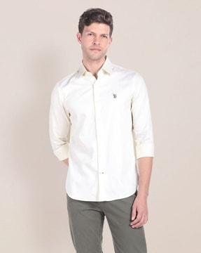 men micro print regular fit shirt