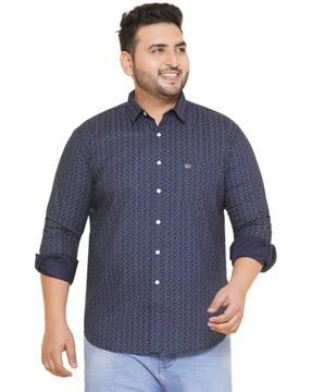 men micro print regular fit shirt