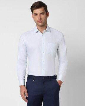 men micro print regular fit shirt