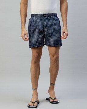 men micro print regular fit shorts
